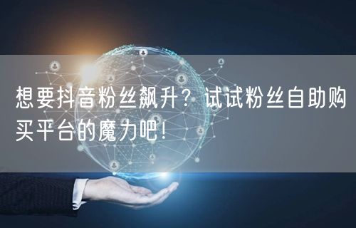 想要抖音粉丝飙升？试试粉丝自助购买平台的魔力吧！
