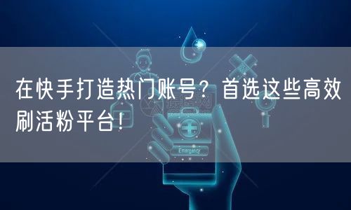在快手打造热门账号？首选这些高效刷活粉平台！