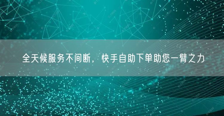 全天候服务不间断，快手自助下单助您一臂之力