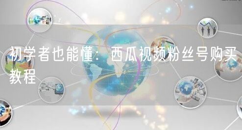 初学者也能懂：西瓜视频粉丝号购买教程