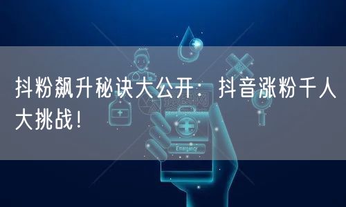 抖粉飙升秘诀大公开：抖音涨粉千人大挑战！
