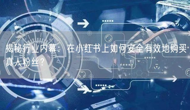 揭秘行业内幕：在小红书上如何安全有效地购买真人粉丝？