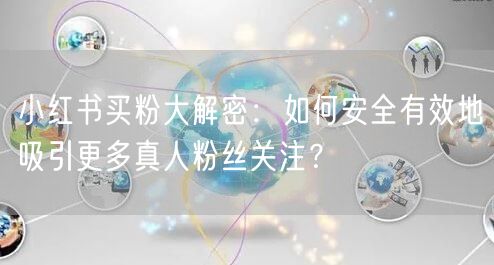 小红书买粉大解密：如何安全有效地吸引更多真人粉丝关注？