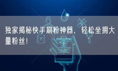 独家揭秘快手刷粉神器，轻松坐拥大量粉丝！