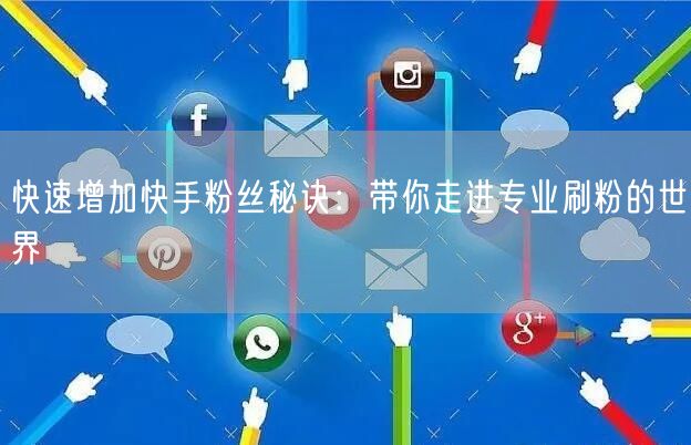 快速增加快手粉丝秘诀：带你走进专业刷粉的世界