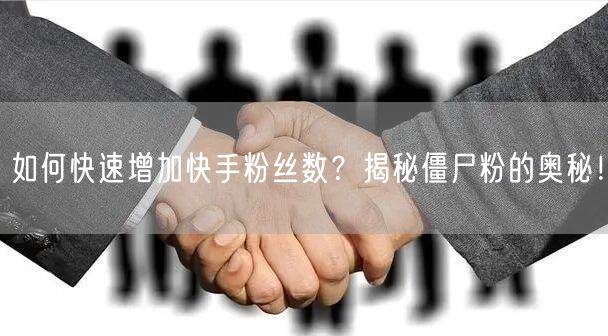 如何快速增加快手粉丝数？揭秘僵尸粉的奥秘！