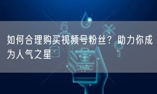 如何合理购买视频号粉丝？助力你成为人气之星