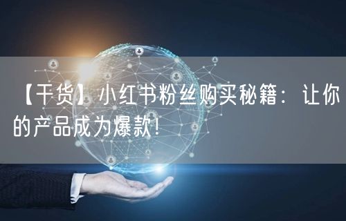 【干货】小红书粉丝购买秘籍：让你的产品成为爆款！