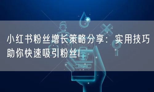 小红书粉丝增长策略分享：实用技巧助你快速吸引粉丝!