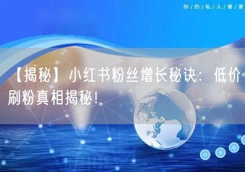 【揭秘】小红书粉丝增长秘诀：低价刷粉真相揭秘！