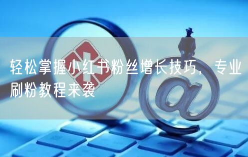 轻松掌握小红书粉丝增长技巧，专业刷粉教程来袭