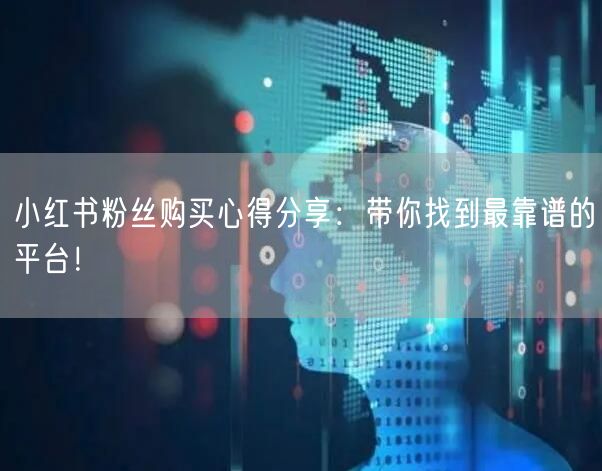 小红书粉丝购买心得分享：带你找到最靠谱的平台！