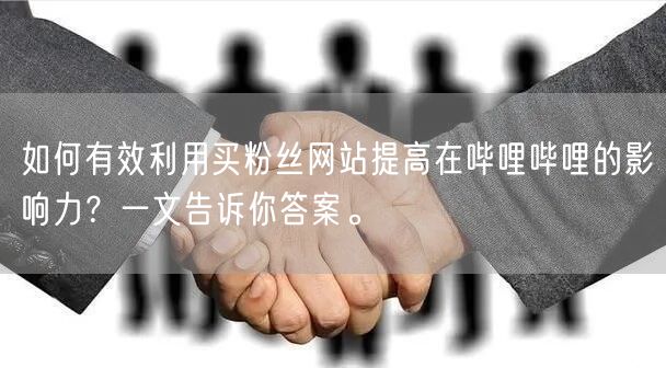 如何有效利用买粉丝网站提高在哔哩哔哩的影响力？一文告诉你答案。