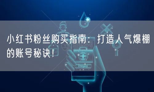小红书粉丝购买指南：打造人气爆棚的账号秘诀！