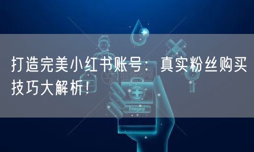 打造完美小红书账号：真实粉丝购买技巧大解析！