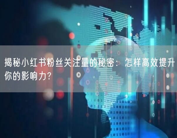 揭秘小红书粉丝关注量的秘密：怎样高效提升你的影响力？