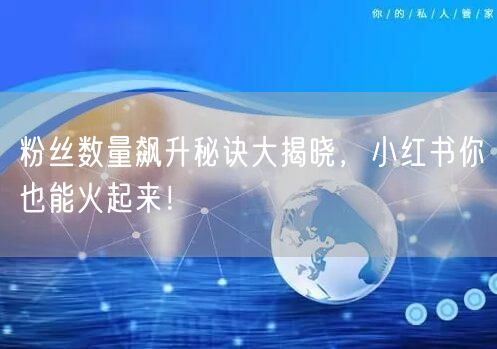 粉丝数量飙升秘诀大揭晓，小红书你也能火起来！