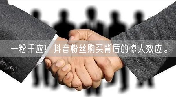 一粉千应！抖音粉丝购买背后的惊人效应。