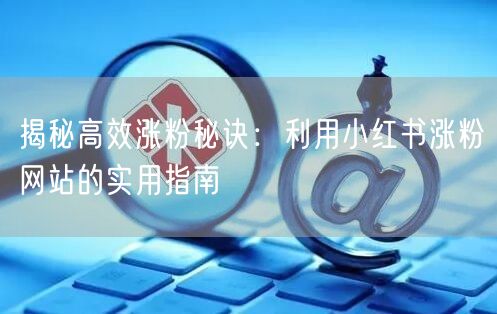 揭秘高效涨粉秘诀：利用小红书涨粉网站的实用指南