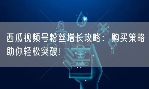 西瓜视频号粉丝增长攻略：购买策略助你轻松突破!