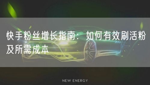 快手粉丝增长指南：如何有效刷活粉及所需成本