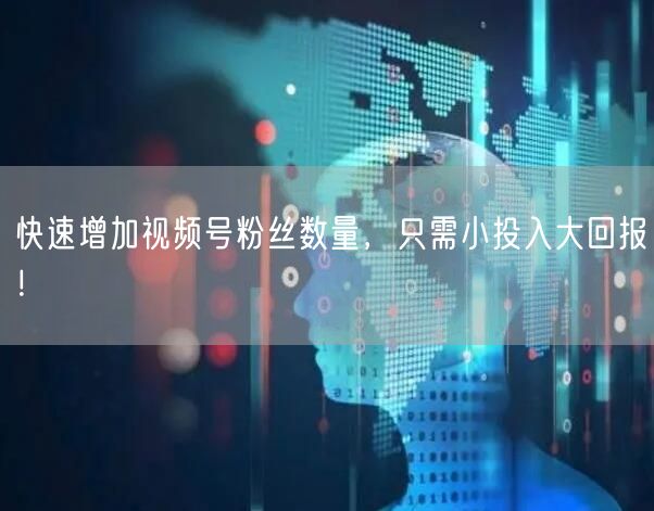 快速增加视频号粉丝数量，只需小投入大回报！