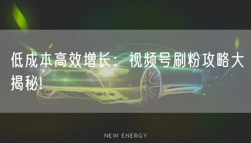 低成本高效增长：视频号刷粉攻略大揭秘!