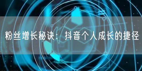 粉丝增长秘诀：抖音个人成长的捷径