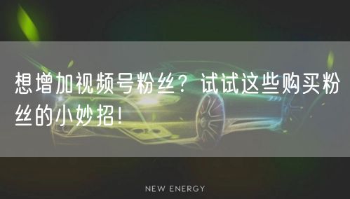 想增加视频号粉丝？试试这些购买粉丝的小妙招！