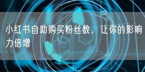 小红书自助购买粉丝数，让你的影响力倍增