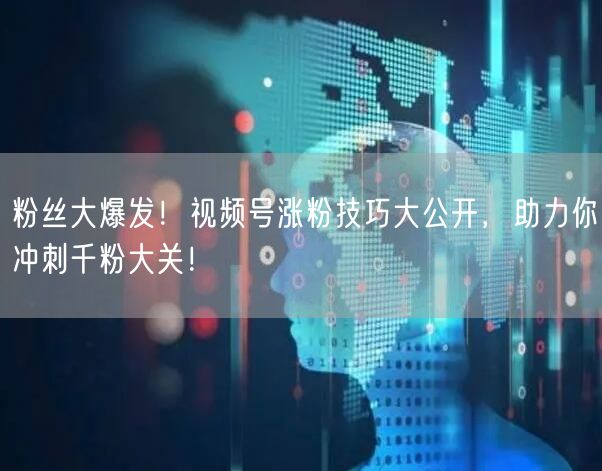 粉丝大爆发！视频号涨粉技巧大公开，助力你冲刺千粉大关！