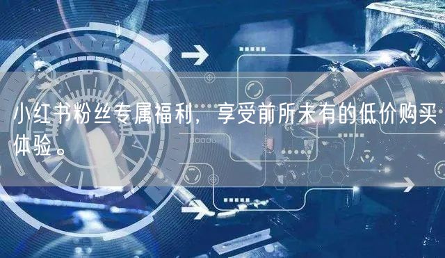 小红书粉丝专属福利，享受前所未有的低价购买体验。