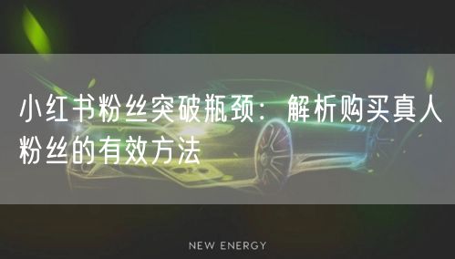 小红书粉丝突破瓶颈：解析购买真人粉丝的有效方法