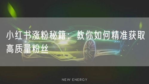 小红书涨粉秘籍：教你如何精准获取高质量粉丝