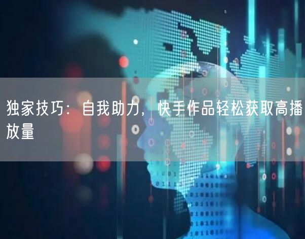独家技巧：自我助力，快手作品轻松获取高播放量
