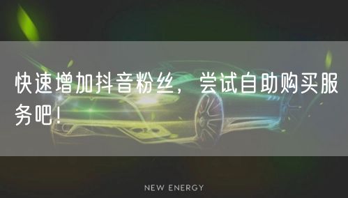 快速增加抖音粉丝，尝试自助购买服务吧！