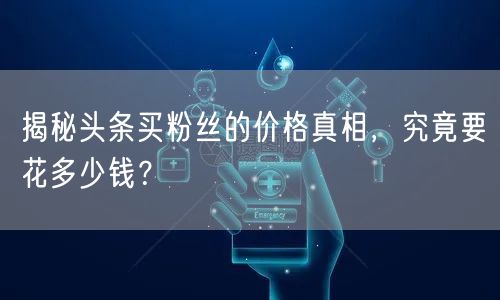 揭秘头条买粉丝的价格真相，究竟要花多少钱？