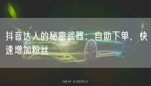 抖音达人的秘密武器：自助下单，快速增加粉丝