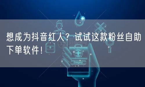 想成为抖音红人？试试这款粉丝自助下单软件！