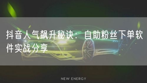 抖音人气飙升秘诀：自助粉丝下单软件实战分享