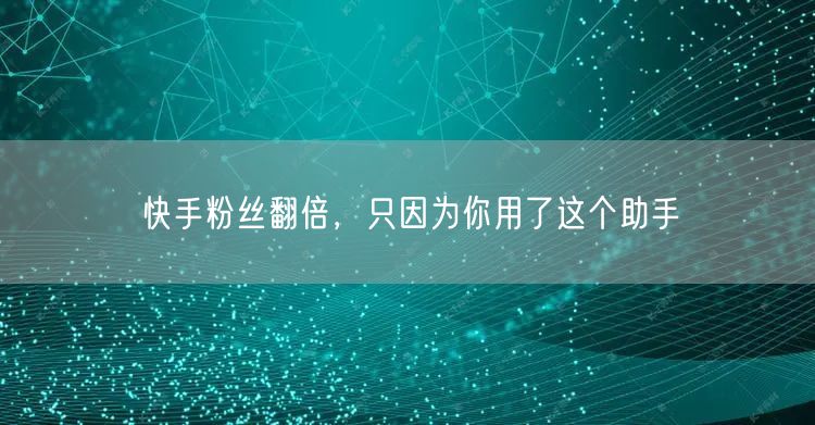 快手粉丝翻倍，只因为你用了这个助手