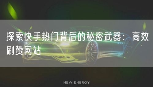 探索快手热门背后的秘密武器：高效刷赞网站