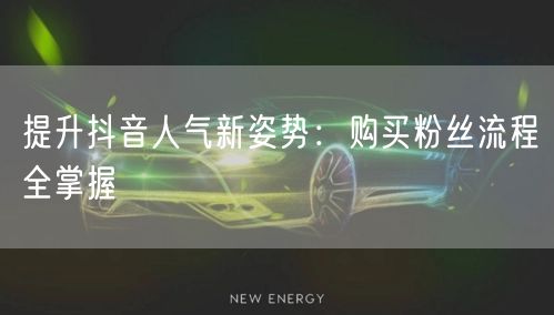 提升抖音人气新姿势：购买粉丝流程全掌握