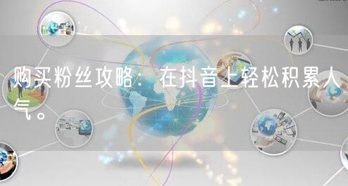 购买粉丝攻略：在抖音上轻松积累人气。