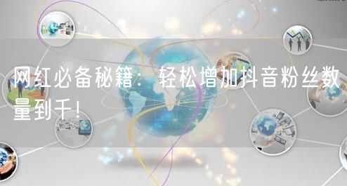 网红必备秘籍：轻松增加抖音粉丝数量到千！