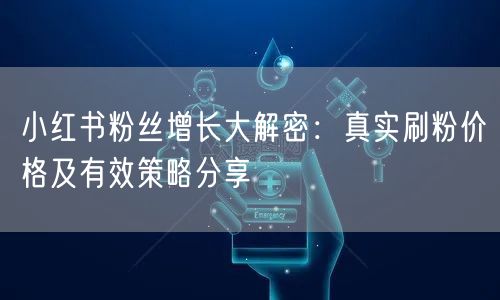 小红书粉丝增长大解密：真实刷粉价格及有效策略分享