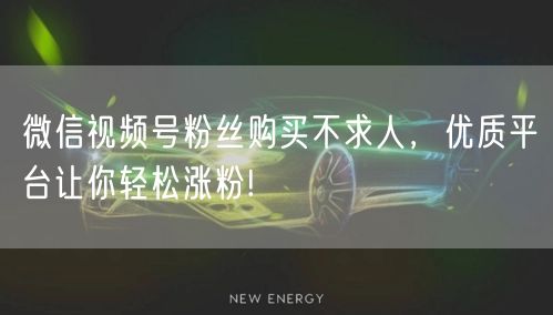 微信视频号粉丝购买不求人，优质平台让你轻松涨粉!