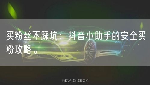 买粉丝不踩坑：抖音小助手的安全买粉攻略。