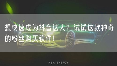想快速成为抖音达人？试试这款神奇的粉丝购买软件！