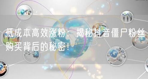 低成本高效涨粉：揭秘抖音僵尸粉丝购买背后的秘密！